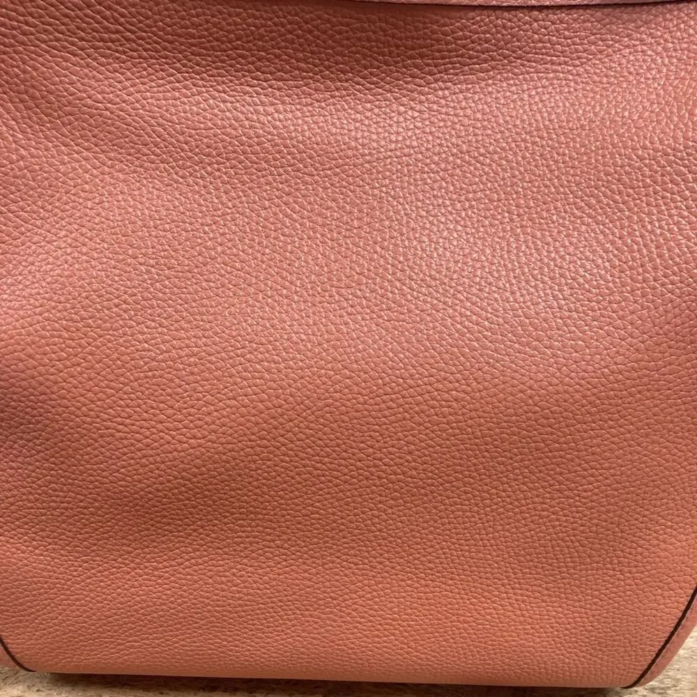 New Coach Purse Coral Pebbled Leather Shoulder Bag Crossbody